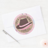 女性のカーボーイカウボーイハットウエスタンベビーシャワー ラウンドシール (封筒)