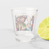 女性のカーボーイカウボーイフレンズ飲むショットカスタム ショットグラス (裏面)