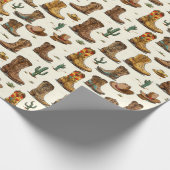 女性のカーボーイカウボーイ西部乗馬ロデオ山西 ラッピングペーパー (角)