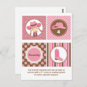 女性のカーボーイカップケーキトッパー ポストカード (正面/裏面)