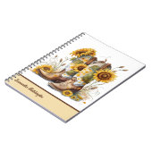 女性のカーボーイカラフルブーツひまわり ノートブック (左側)