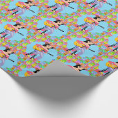 女性のカーボーイカントリーウェスタンのギタープレイヤーシッティング ラッピングペーパー (角)