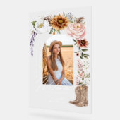 女性のカーボーイカントリーウェスタン写真卒業へようこそ アクリルサイン (傾斜)