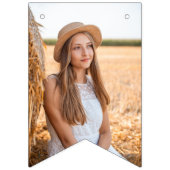 女性のカーボーイカントリーウェスタン写真卒業 バンティングフラッグ (第1の旗)