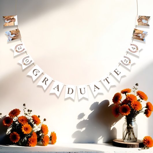 女性のカーボーイカントリーウェスタン写真卒業 バンティングフラッグ