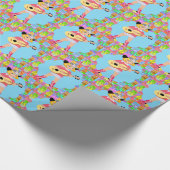 女性のカーボーイカントリーウエスタンギタープレーヤー ラッピングペーパー (角)