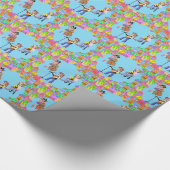 女性のカーボーイカントリーウエスタンバンドギタースシンガー ラッピングペーパー (角)