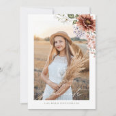 女性のカーボーイカントリーウエスタンフォト卒業パーティー 招待状 (正面)