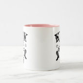 女性のカーボーイカントリーウエスタンライン踊りロデオカウボーイ ツートーンマグカップ (中央)