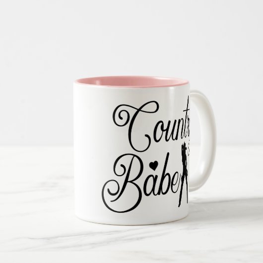 女性のカーボーイカントリーガールウエスタンライン踊りロデオ ツートーンマグカップ (正面右)