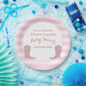 女性のカーボーイカントリーベビーシャワープレート ペーパープレート (パーティー)