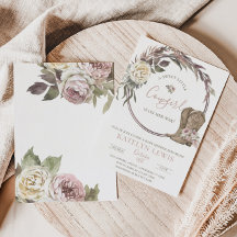 女性のカーボーイカントリーベビーシャワー招待状