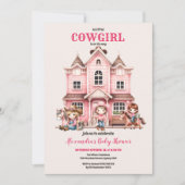女性のカーボーイカントリーベビーシャワー 招待状 (正面)