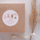 女性のカーボーイカントリーワイルドウェスト誕生日パーティーの好意 ラウンドシール