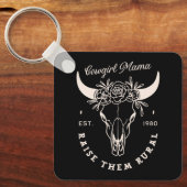 女性のカーボーイカントリー母ウェスタン美学おもしろい引用文 キーホルダー (正面)