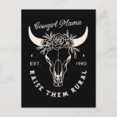 女性のカーボーイカントリー母ウェスタン美学引用文ブラック ポストカード (正面)