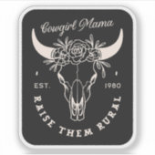 女性のカーボーイカントリー母ダークウェスタンの美学 シール (正面)