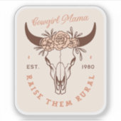 女性のカーボーイカントリー母ホームステッド農場生活美学 シール (正面)