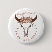 女性のカーボーイカントリー母ホームステッド農場生活美学 缶バッジ (正面)