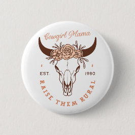 女性のカーボーイカントリー母ホームステッド農場生活美学 缶バッジ