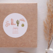 女性のカーボーイカントリー第1期バースデーパーティーのお気に入り ラウンドシール