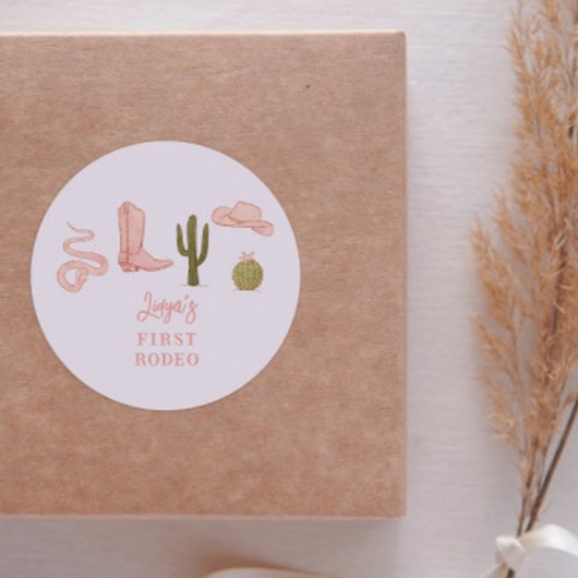 女性のカーボーイカントリー第1期バースデーパーティーのお気に入り ラウンドシール