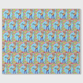 女性のカーボーイカントリー・ウェスタン・シンガーとギター ラッピングペーパー (フラット)