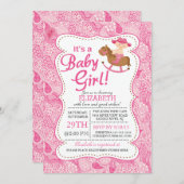 女性のカーボーイガールズベビーシャワー招待状 招待状 (正面/裏面)