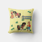 女性のカーボーイキッズウマズウェスタンベビーギフト クッション (正面)