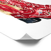 女性のカーボーイクリスマスウォーター色 ポスター (角)