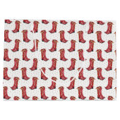 女性のカーボーイクリスマスウォーター色 ラージペーパーバッグ (裏面)