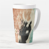 女性のカーボーイコウィドフローラシカ〔雄ジカの〕枝角 カフェラテマグ (右アングル)