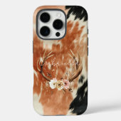 女性のカーボーイコウィドフローラシカ〔雄ジカの〕枝角 Case-Mate iPhoneケース (裏面)