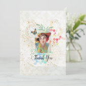 女性のカーボーイコラージュのアールデコスタイル。 サンキューカード (スタンド正面)