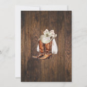 女性のカーボーイサドルアップウェスタンブライダルシャワー 招待状 (裏面)