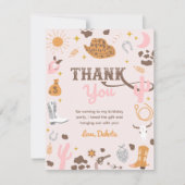 女性のカーボーイサンキューカード | Girl Westerありがとう サンキューカード (正面)