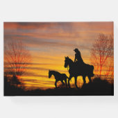 女性のカーボーイサンセットライドゲストブック ゲストブック (裏面)