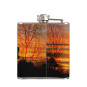 女性のカーボーイサンセット乗馬ドリンクフラスコ フラスク (裏面)