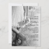 女性のカーボーイサンフラワーズカントリーウエスタンスウィート16パーティー 招待状 (正面)