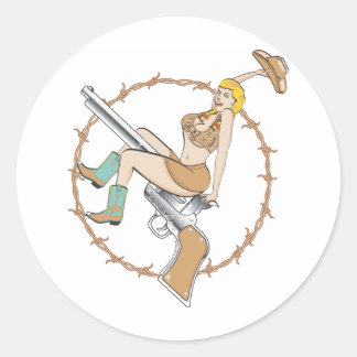 女性のカーボーイシール ラウンドシール