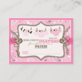 女性のカーボーイジーンズとツツオムツラッフルチケット エンクロージャーカード