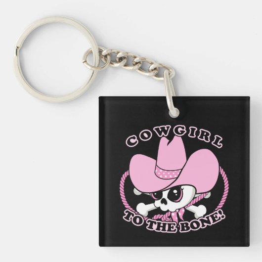 女性のカーボーイスカル キーホルダー (正面)