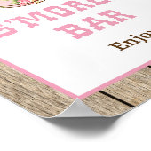 女性のカーボーイスモアバーパーティー標識 ポスター (角)