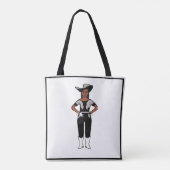 女性のカーボーイダンサートートブラックシルバーフリンジA トートバッグ (裏面)