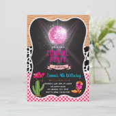 女性のカーボーイダンスバースデーパーティーの招待 招待状 (スタンド正面)