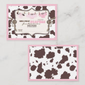 女性のカーボーイツチュアンドジーンズおむつラッフルチケット エンクロージャーカード (正面/裏面)