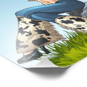 女性のカーボーイティッピングザカウボーイハットイラストレーション フォトプリント            (角)