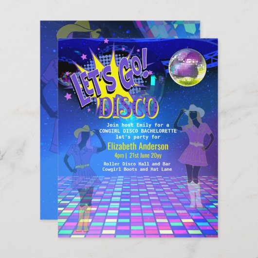 女性のカーボーイディスコバチェロレッテレッツラストライドロデオ (正面/裏面)