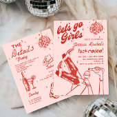 女性のカーボーイディスコバチェロレッテロデオウィークエンド 招待状