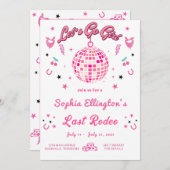 女性のカーボーイディスコバチェロレッテ週末の日程 招待状 (正面/裏面)